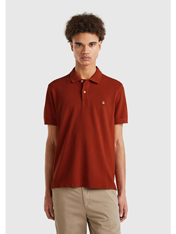 United Colors Of Benetton Erkek Kırmızı Regular Fit Kısa Kollu Polo Tişört