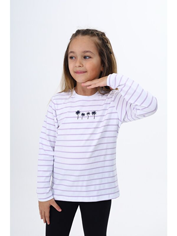 Toontoykids Kız Çocuk Çizgili Tişört