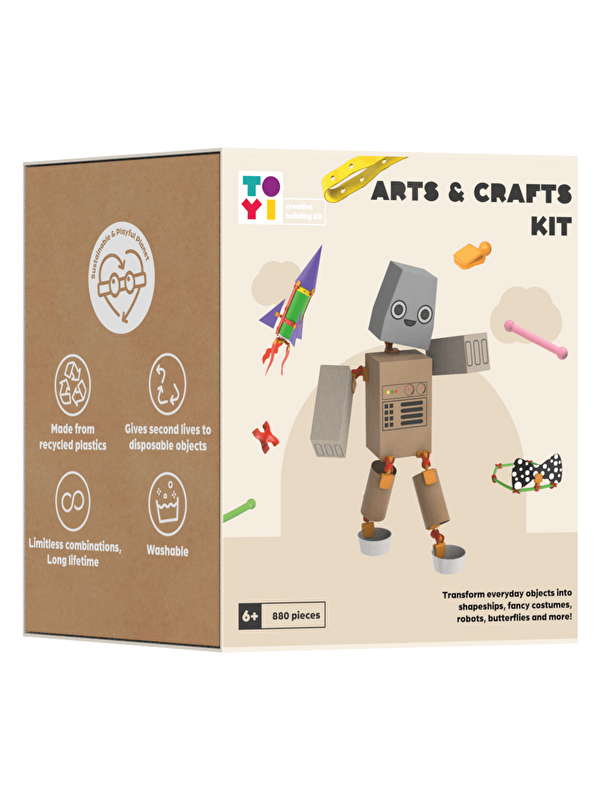 Toyi Arts Crafts Eğitim Kiti - 880 Parça Çevreci ve Yaratıcı Yapı Oyuncakları