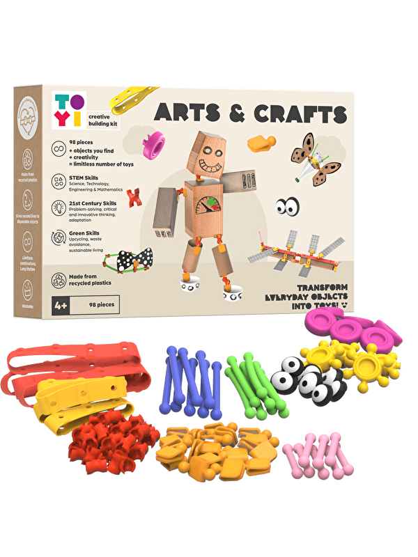 Toyi Arts Crafts - 98 Parça STEM Seti ve Yaratıcı Yapı Oyuncakları