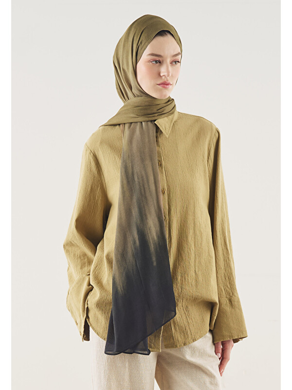 Fresh Scarfs Sand Ripples Desen Soft Viskon Şal Koyu Yeşil