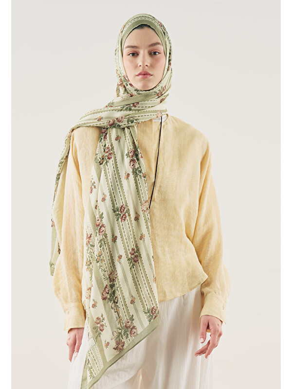Fresh Scarfs Floral Touch Desen Soft Viskon Şal Yeşil