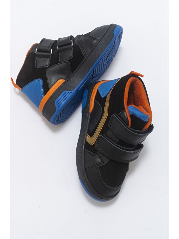 Erkek Çocuk Siyah Hakiki Deri Suya Dayanıklı Anatomik Günlük Bot - Görsel 5