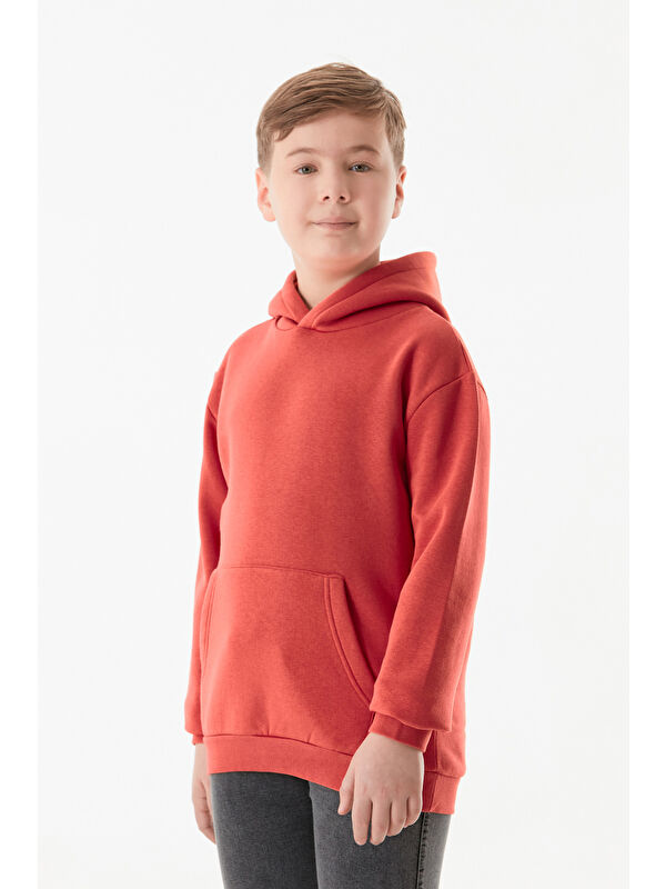 Fullamoda 3 İplik Kanguru Cepli Kapüşonlu Erkek Çocuk Sweatshirt