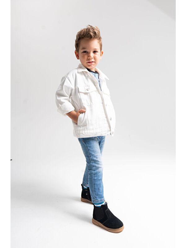 Erkek Çocuk Siyah Hakiki Deri Suya Dayanıklı Anatomik Günlük Bot - Görsel 2