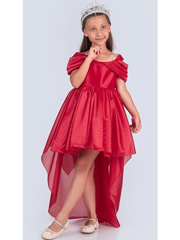 Mnk Baby & Kids Kız Çocuk Düşük Omuz Detaylı Işıltılı Prenses Elbisesi M00760