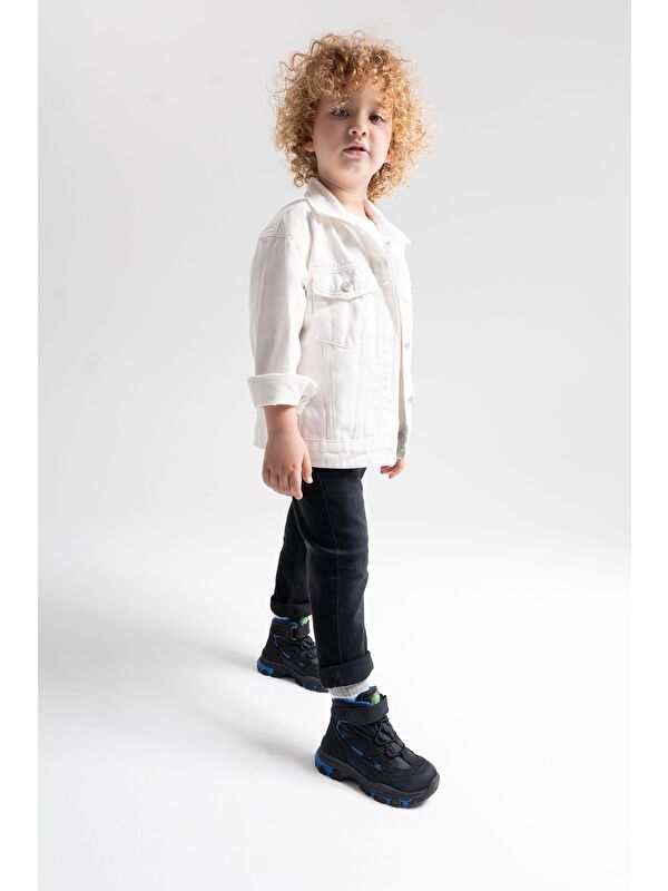 Erkek Çocuk Siyah Hakiki Deri Anatomik Günlük Bot - Görsel 2