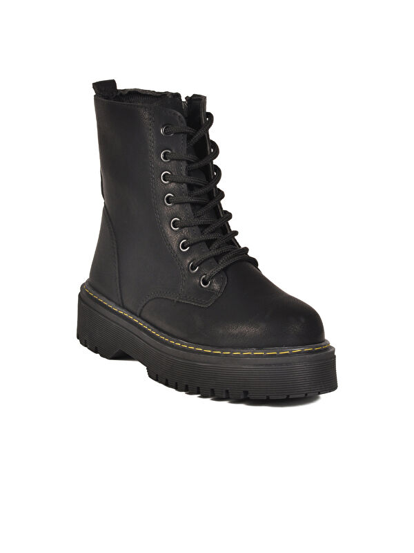 Siyah Zümrüt Bağcıklı Fermuarlı Kadın Bot Terra 5000 Z - Görsel 4