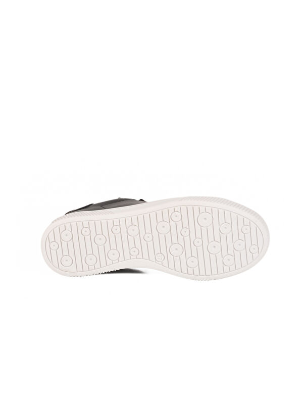 Siyah Beyaz Cilt Bağcıklı Hafif Kadın Spor Ayakkabı Mota 600 G - Görsel 6