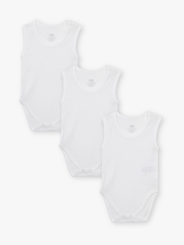Luggi Baby Bisiklet Yaka Pamuklu Erkek Bebek Jakarlı Çıtçıtlı Body 3'lü (Yenidoğan - 5 Yaş)
