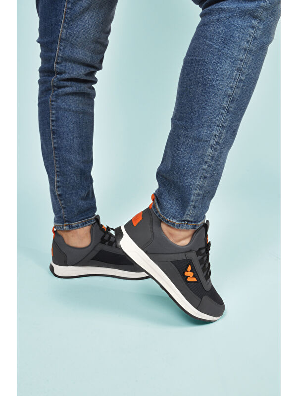 Füme Kilit Bağcıklı Hafif Esnek Erkek Spor Ayakkabı Apollo 166 M - Görsel 4