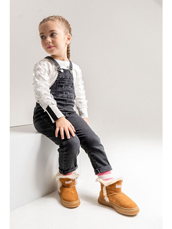 Kız Çocuk Hakiki Deri Suya Dayanıklı Kürklü Günlük Bot - Görsel 2