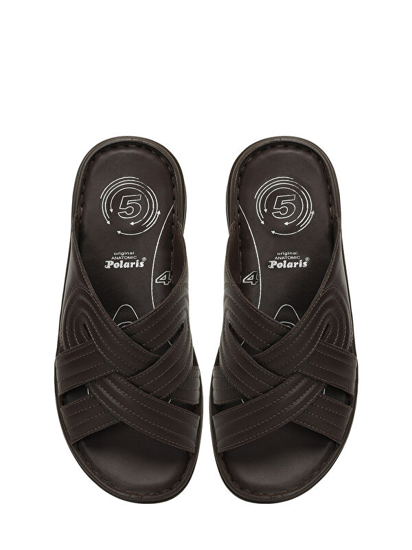 107402.M 5FX Kahverengi Erkek Terlik - Görsel 5