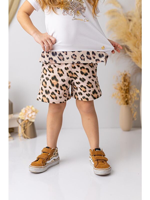 ZEYLAND Kız Çocuk Leopar Desen Şort - Leopar Desenli