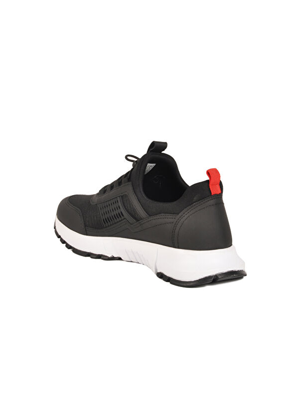 Siyah Kırmızı Hafif Esnek Kilit Bağcıklı Unisex Spor Ayakkabı Nans 6006 G - Görsel 5