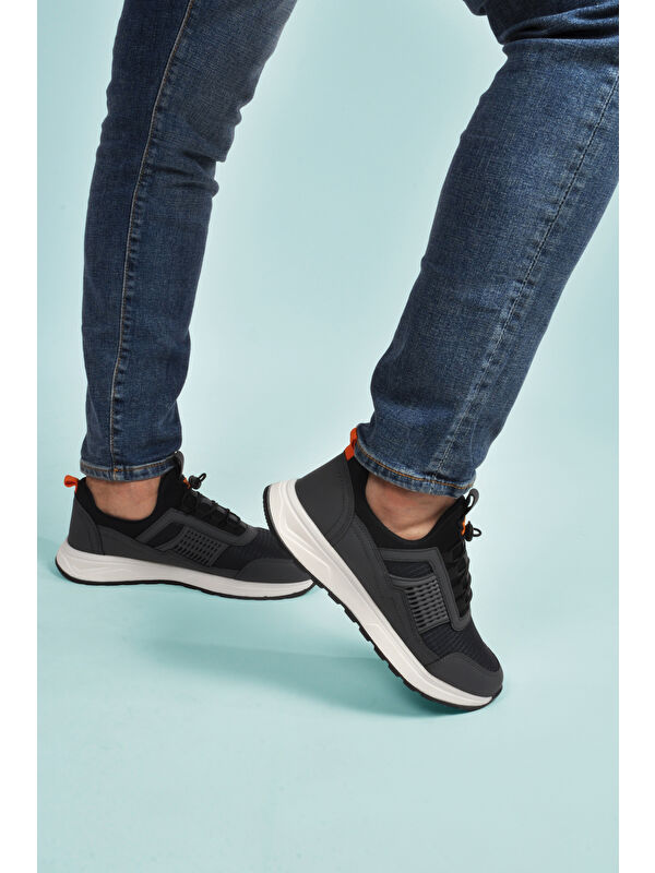 Füme Hafif Esnek Kilit Bağcıklı Erkek Spor Ayakkabı Nans 6006 M - Görsel 4