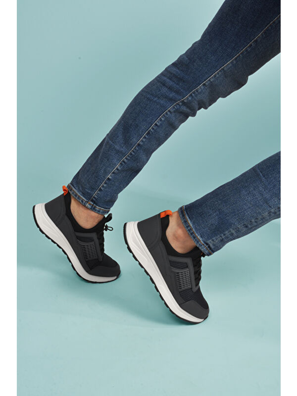 Füme Hafif Esnek Kilit Bağcıklı Erkek Spor Ayakkabı Nans 6006 M - Görsel 5