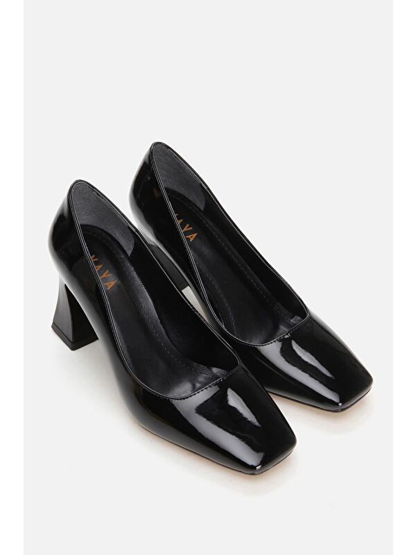 Siyah Kadın Kalın Topuk - Görsel 3