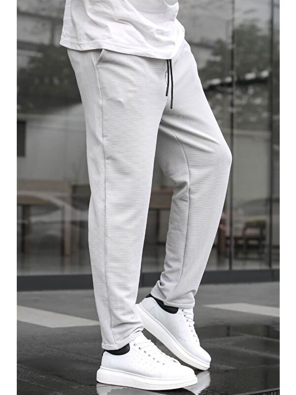Madmext Gri Basic Waffle Kumaş Erkek Pantolon 6509