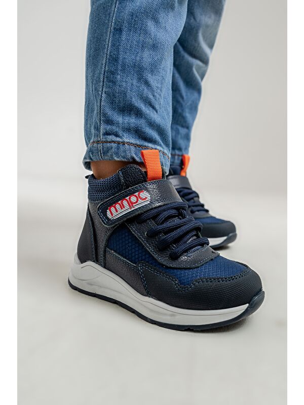 Erkek Çocuk Lacivert Hakiki Deri Suya Dayanıklı Anatomik Günlük Bot - Görsel 3