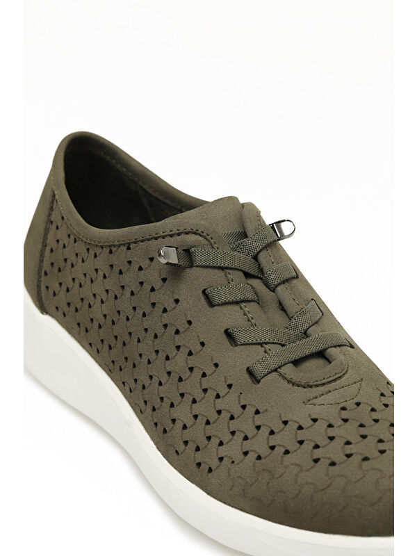 105550.SZ5FX Haki Kadın Dolgu Ayakkabı - Görsel 8