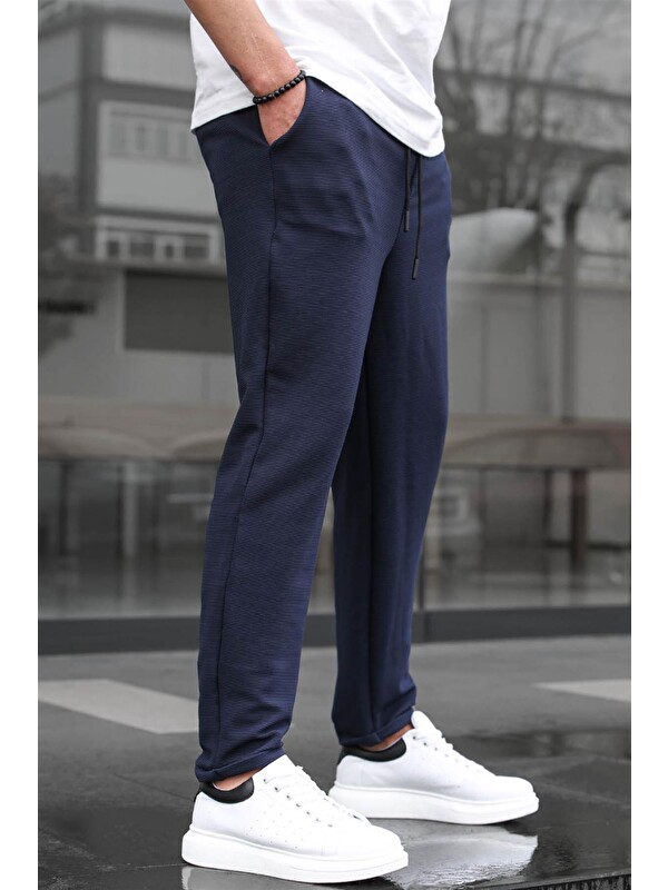 Madmext Lacivert Basic Waffle Kumaş Erkek Pantolon 6509