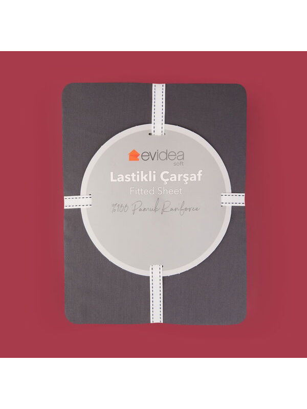 Evidea Soft Basic Çift Kişilik Lastikli Çarşaf - Antrasit - 160x200 cm
