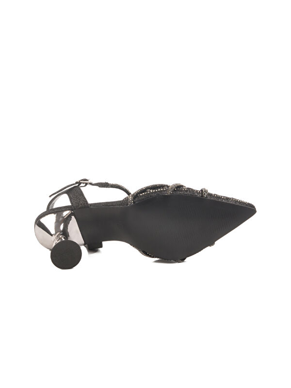 Guja Siyah Guja Ince İşlemeli Kadın Abiye Ayakkabı