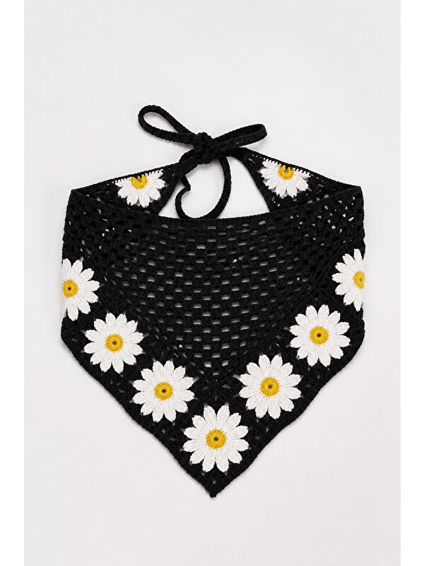 New Obsessions Floral Örgü Üçgen Bandana