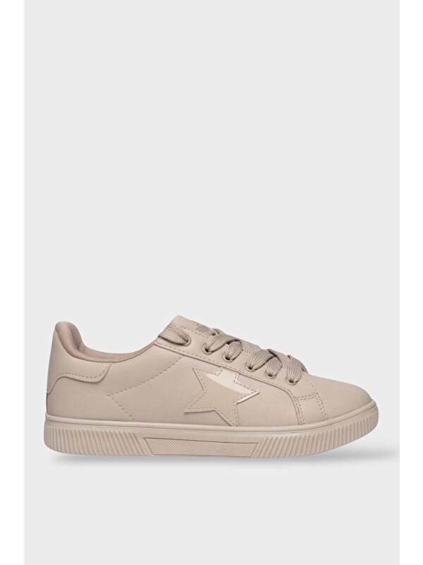 LİGER Yıldızlı Spor Kadın Sneaker Ayakkabı Bej
