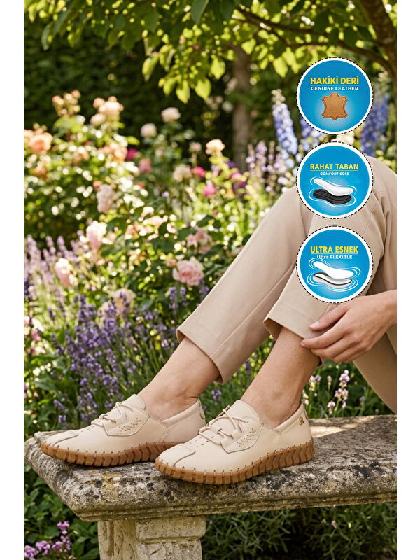 Venüs Bej Venüs Hakiki Deri Kadın Casual Ayakkabı 2010731Y Z