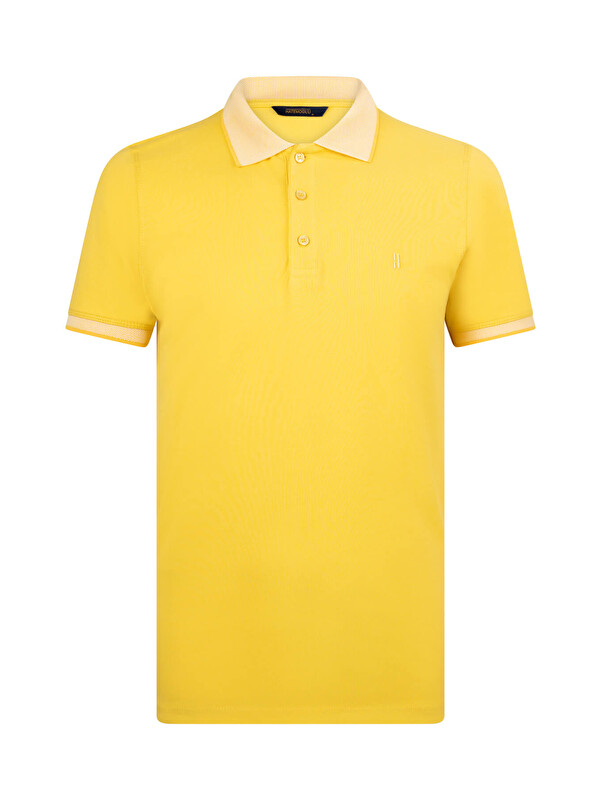 Hatemoğlu Sarı Regular Fit 100% Pamuklu Polo Yaka Tişört