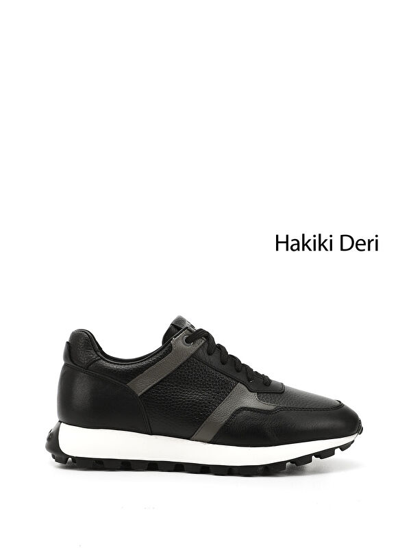 GÖNDERİ(R) Erkek ZÜMRÜT-SİYAH Bağcıklı Hakiki Deri Sneaker