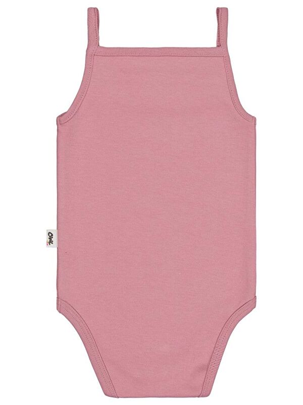 Civil Baby İp Askılı Dantelli Kız Çıtçıtlı Badi - Pembe 24-36 Ay