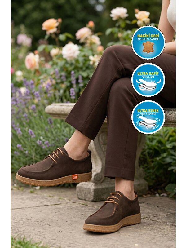 Ayakmod Kahverengi Ayakmod Hakiki Deri Kadın Casual Ayakkabı 2005 Z