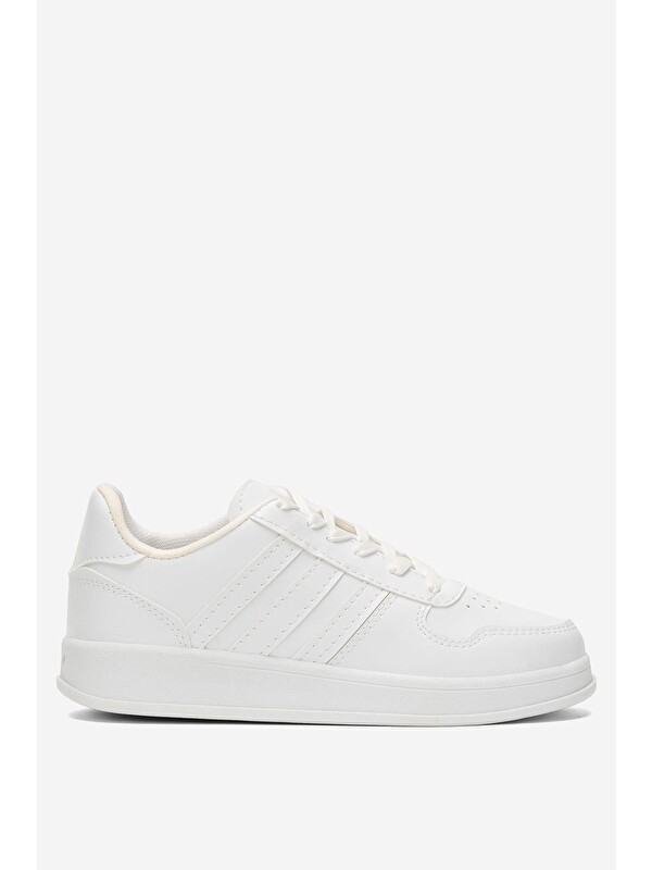 LİGER Unisex Bağcıklı Günlükspor Sneaker Ayakkabı Beyaz