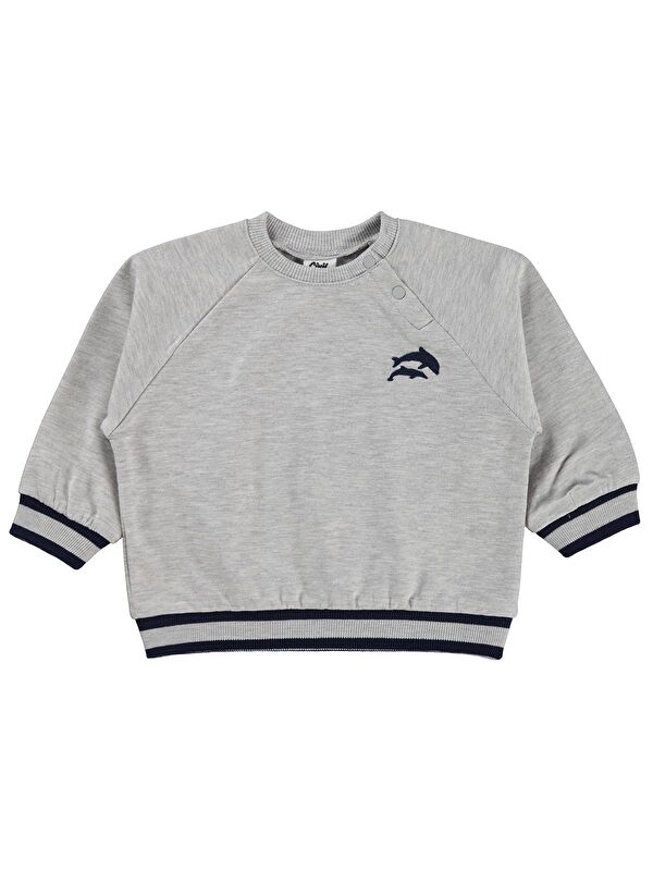 Civil Baby Yunus Nakışlı 6-18 Ay Sweatshirt - Gri