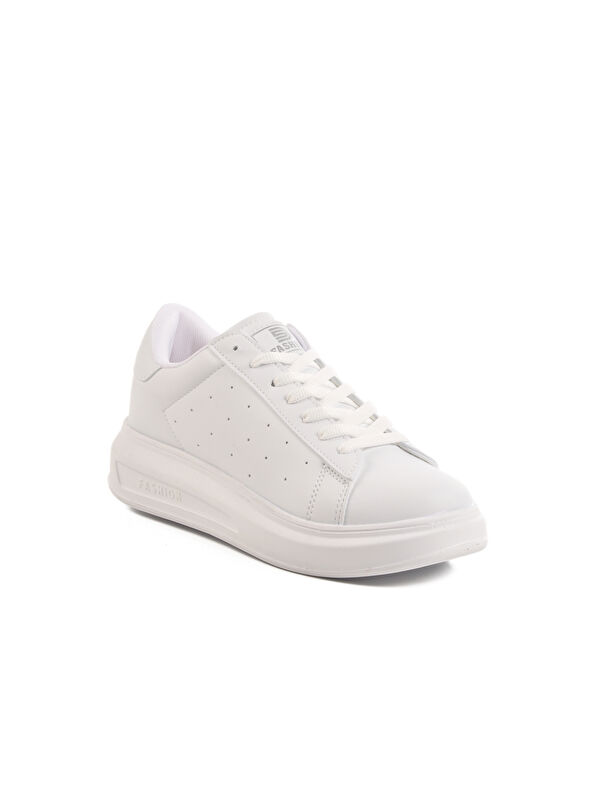 Beyaz Bağcıklı Kadın Sneaker 156 G - Görsel 4