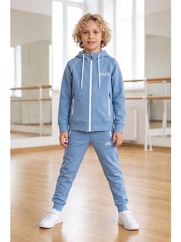 Pina Kids Erkek Çocuk Scuba Atheletic Reglan Kol Kapüşonlu Dalgıç Kumaş Eşofman Takımı ESF7028