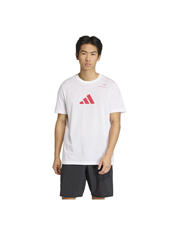 Adidas Padel Erkek Beyaz Yuvarlak Yaka Tişört