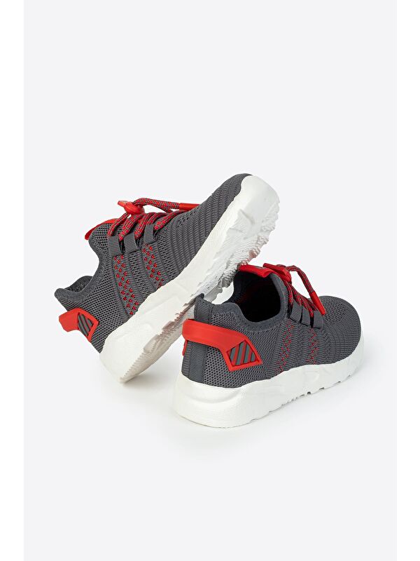 Bağcıklı Yuvarlak Burunlu Desenli Kız Çocuk Spor Ayakkabı - Görsel 4