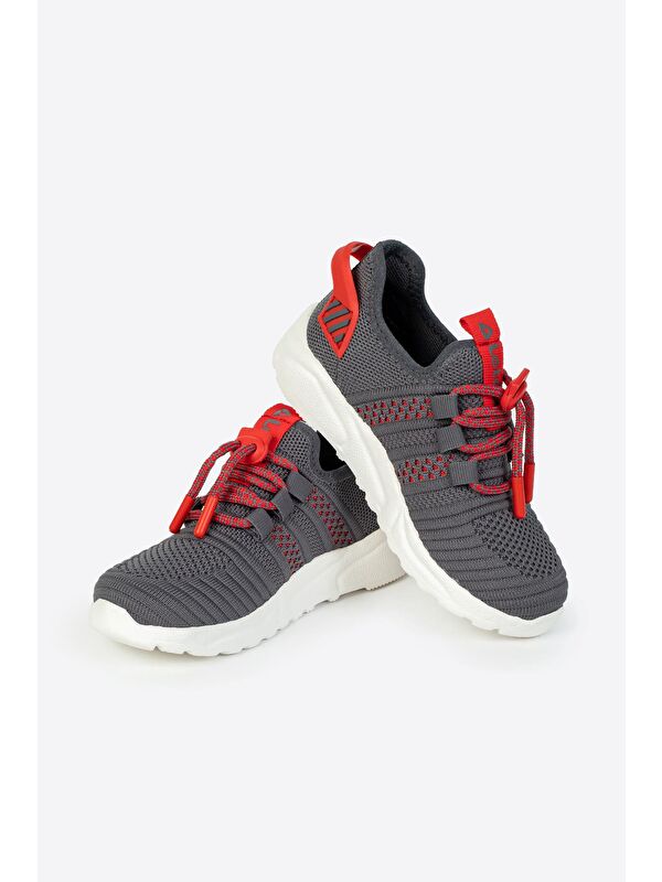 Bağcıklı Yuvarlak Burunlu Desenli Kız Çocuk Spor Ayakkabı - Görsel 5