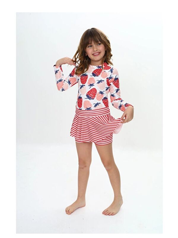My Kids Wear Etek Detaylı Kız Çocuk Renkli 2 li Mayo
