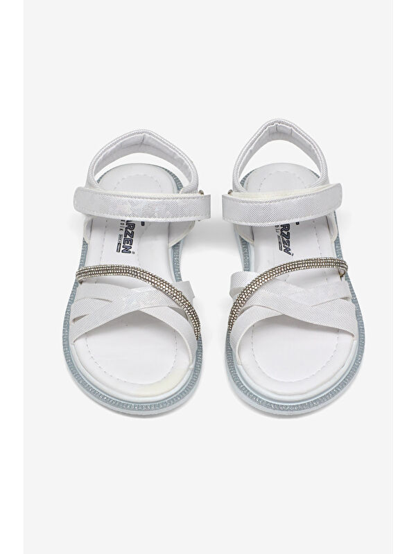 TONNY BLACK Çocuk Unisex Beyaz Çoçuk Çarpraz Bağlı Sandalet