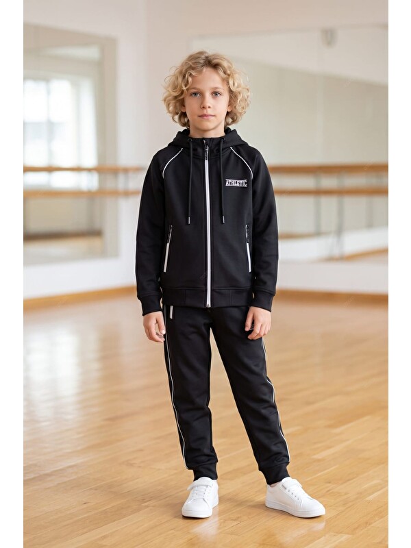 Pina Kids Erkek Çocuk Scuba Atheletic Reglan Kol Kapüşonlu Dalgıç Kumaş Eşofman Takımı ESF7028