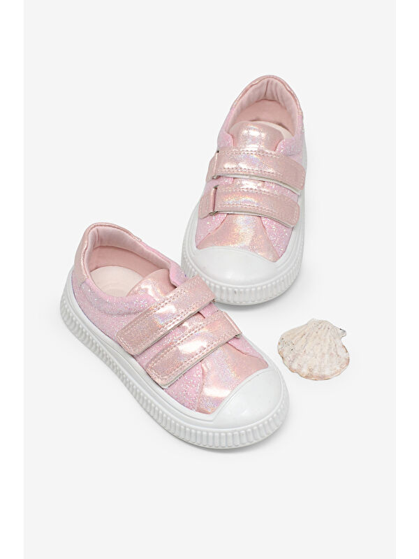 TONNY BLACK Çocuk Unisex Pembe Çoçuk Sim Detaylı Cırtlı Rahat Kalıp Sneaker