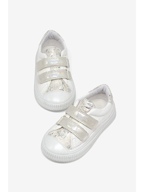 TONNY BLACK Çocuk Unisex Beyaz Çoçuk Sim Detaylı Cırtlı Rahat Kalıp Sneaker