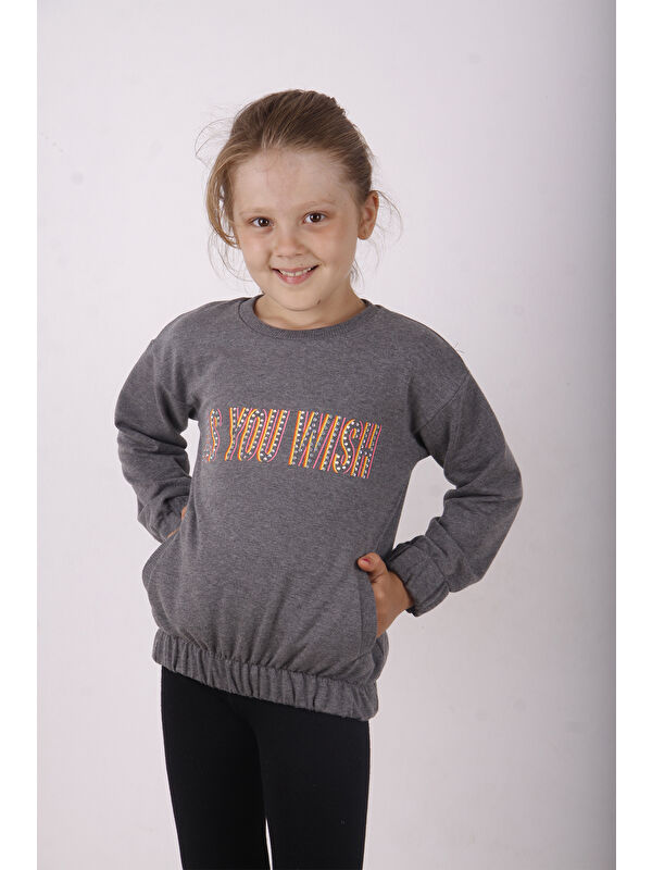 Toontoykids Kız Çocuk You Wish Baskılı Sweatshirt