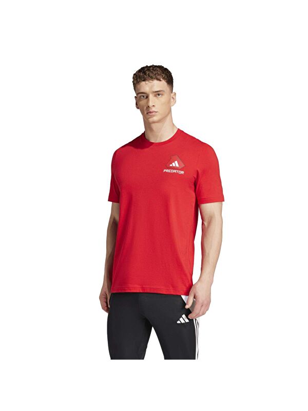 Adidas Predator History G T Erkek Kırmızı Yuvarlak Yaka Spor Tişört