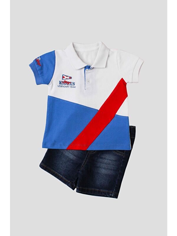 Kidex's Erkek bebek pamuklu polo takım pantolon üst ikili takım